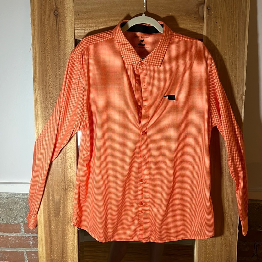 Orange, performance luxury fabric, Horn Legend brand button up